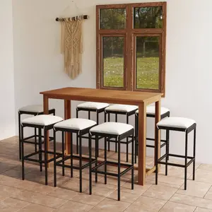 Comparateur de prix : vidaXL Ensemble de bar de jardin avec coussins 9 pcs Noir