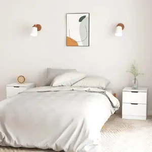 vidaXL Tables de chevet 2 pcs Blanc 40x40x50 cm Aggloméré pas cher