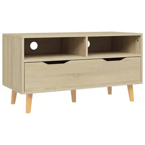 vidaXL Meuble TV chêne sonoma 90x40x48,5 cm bois d'ingénierie pas cher