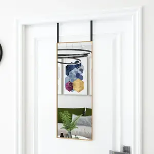 Comparateur de prix : vidaXL Miroir de porte Doré 30x80 cm Verre et aluminium