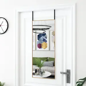 vidaXL Miroir de porte Doré 40x100 cm Verre et aluminium pas cher