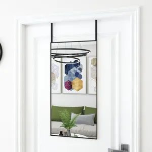 vidaXL Miroir de porte Noir 40x80 cm Verre et aluminium pas cher
