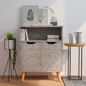 Comparateur de prix : vidaXL Buffet gris béton 60x30x72 cm bois d'ingénierie