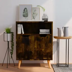 vidaXL Buffet chêne fumé 60x30x72 cm bois d'ingénierie pas cher