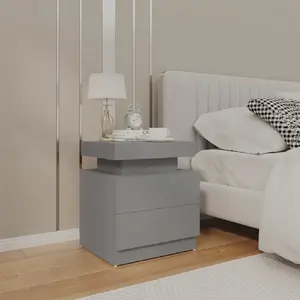 vidaXL Table de chevet Gris 45x35x52 cm Aggloméré pas cher