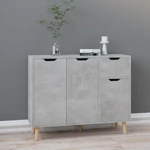 vidaXL Buffet gris béton 90x30x72 cm bois d'ingénierie pas cher