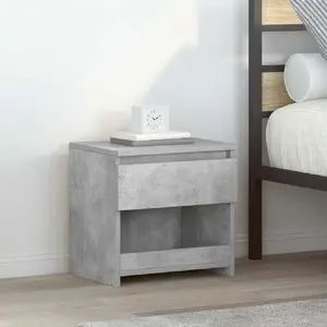 Comparateur de prix : vidaXL Table de chevet Gris béton 40x30x39 cm Aggloméré