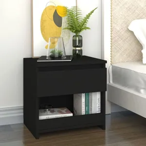 vidaXL Table de chevet Noir 40x30x39 cm Aggloméré pas cher