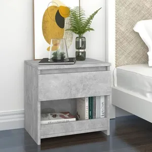 Comparateur de prix : vidaXL Tables de chevet 2 pcs Gris béton 40x30x39 cm Aggloméré