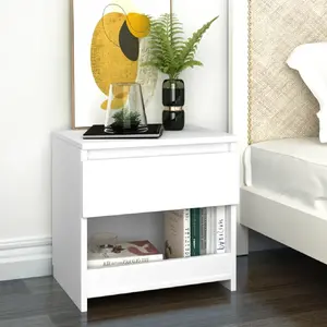 vidaXL Table de chevet Blanc 40x30x39 cm Aggloméré pas cher