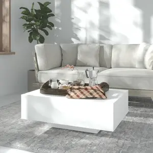 Comparateur de prix : vidaXL Table basse Blanc 85x55x31 cm Aggloméré