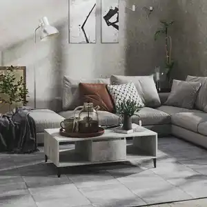 vidaXL Vidaxl Table Basse Gris Béton 103,5x60x35 Cm Bois D'ingénierie pas cher