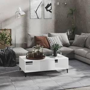 vidaXL Table basse Blanc 103,5x60x35 cm Aggloméré pas cher