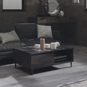 vidaXL Table basse Gris brillant 90x60x35 cm Aggloméré pas cher