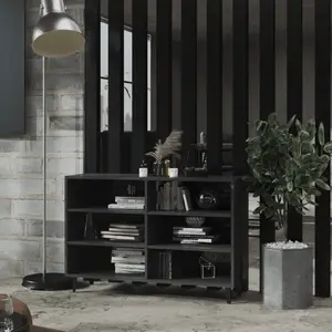 vidaXL Buffet Gris brillant 103,5x35x70 cm Aggloméré pas cher