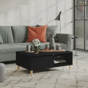 vidaXL Table basse Noir 90x60x35 cm Aggloméré pas cher