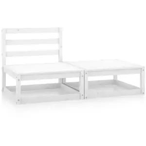 Comparateur de prix : vidaXL Salon de jardin 2 pcs Blanc Bois de pin massif