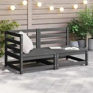 Comparateur de prix : vidaXL Salon de jardin 2 pcs gris bois de pin massif