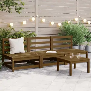 Comparateur de prix : vidaXL Canapés centraux de jardin 3 pcs Marron miel Bois de pin massif