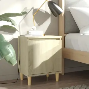 VIDAXL Table de chevet avec pieds en bois Chêne sonoma 40x30x50 cm pas cher
