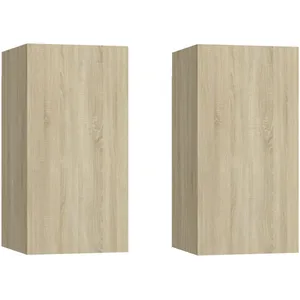 vidaXL Meubles TV 2 pcs Chêne sonoma 30,5x30x60 cm Aggloméré pas cher