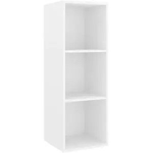 vidaXL Meuble TV mural Blanc 37x37x107 cm Bois d’ingénierie pas cher