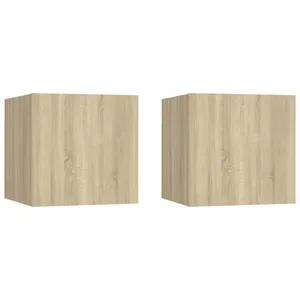 vidaXL Meubles TV muraux 2 pcs Chêne sonoma 30,5x30x30 cm pas cher