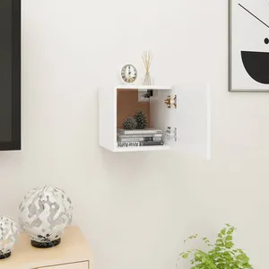 Comparateur de prix : vidaXL Meuble TV mural Blanc 30,5x30x30 cm