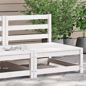 Comparateur de prix : vidaXL Canapé central de jardin blanc bois de pin massif