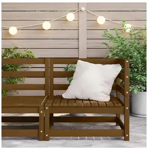 Comparateur de prix : vidaXL Canapé d'angle de jardin marron miel bois de pin solide