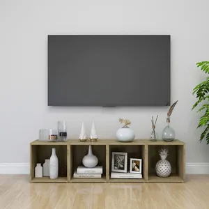 Meubles tv 4 pcs Chêne sonoma 37x35x37 cm Aggloméré Vidaxl Chêne sonoma pas cher