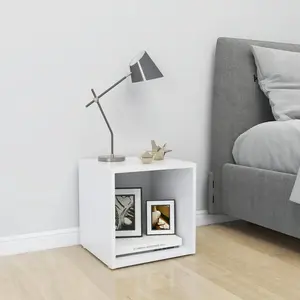 vidaXL Meuble TV Blanc 37x35x37 cm Bois d’ingénierie