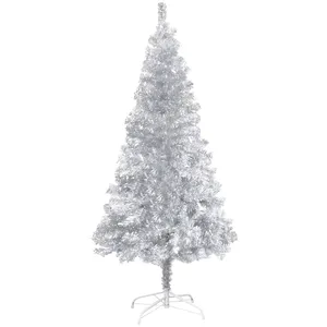 Comparateur de prix : vidaXL Sapin de Noël artificiel avec support argenté 120 cm PET
