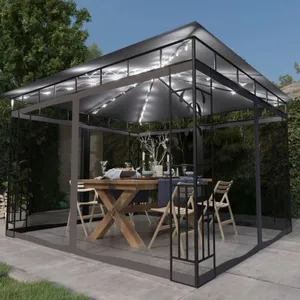 Comparateur de prix : vidaXL Tonnelle avec moustiquaire et lumières LED 3x3x2,73m Anthracite
