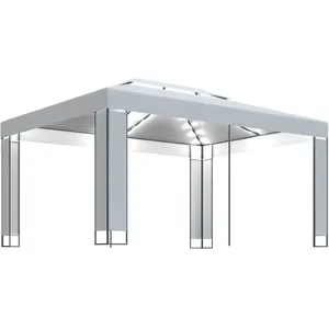 vidaXL Tonnelle avec guirlande lumineuse à LED 3x4 m Blanc pas cher