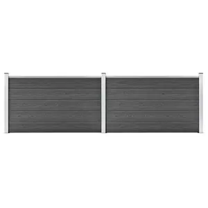 Comparateur de prix : vidaXL Ensemble de panneau de clôture WPC 353x105 cm Noir