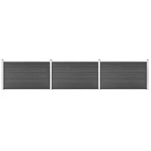 Comparateur de prix : vidaXL Ensemble de panneau de clôture WPC 526x105 cm Noir