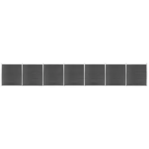 Comparateur de prix : vidaXL Ensemble de panneau de clôture WPC 1218x186 cm Noir