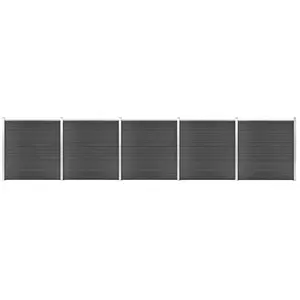 Comparateur de prix : vidaXL Ensemble de panneau de clôture WPC 872x186 cm Noir