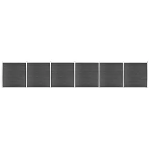 Comparateur de prix : vidaXL Ensemble de panneau de clôture WPC 1045x186 cm Noir