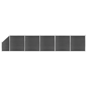 Comparateur de prix : vidaXL Ensemble de panneau de clôture WPC 965x(105-186) cm Noir