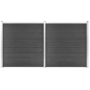 Comparateur de prix : vidaXL Ensemble de panneau de clôture WPC 353x186 cm Noir