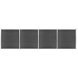 Comparateur de prix : vidaXL Ensemble de panneau de clôture WPC 699x186 cm Noir