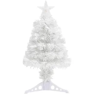 Comparateur de prix : vidaXL Arbre de Noël artificiel pré-éclairé blanc 64 cm fibre optique
