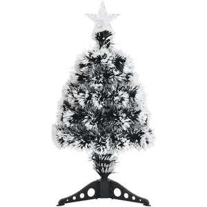 Comparateur de prix : Arbre de Noël pré-éclairé vert et blanc 64 cm fibre optique - Vidaxl
