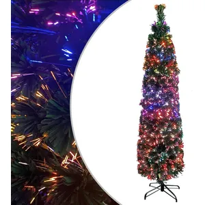 Comparateur de prix : vidaXL Arbre de Noël artificiel mince et support 240 cm fibre optique