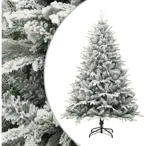 Comparateur de prix : Sapin de Noël artificiel à flocons de neige Vert 210 cm PVC/PE