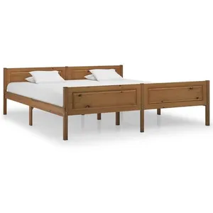 vidaXL Cadre de lit Bois de pin massif Marron miel 180x200 cm pas cher