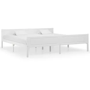 vidaXL Cadre de lit sans matelas bois massif de pin blanc 200x200 cm pas cher