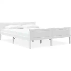 vidaXL Cadre de lit sans matelas bois massif de pin blanc 140x200 cm pas cher